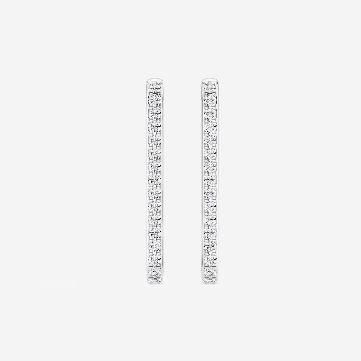 1/2 ctw Round Lab Grown Diamond Paper Clip Hoop Earrings