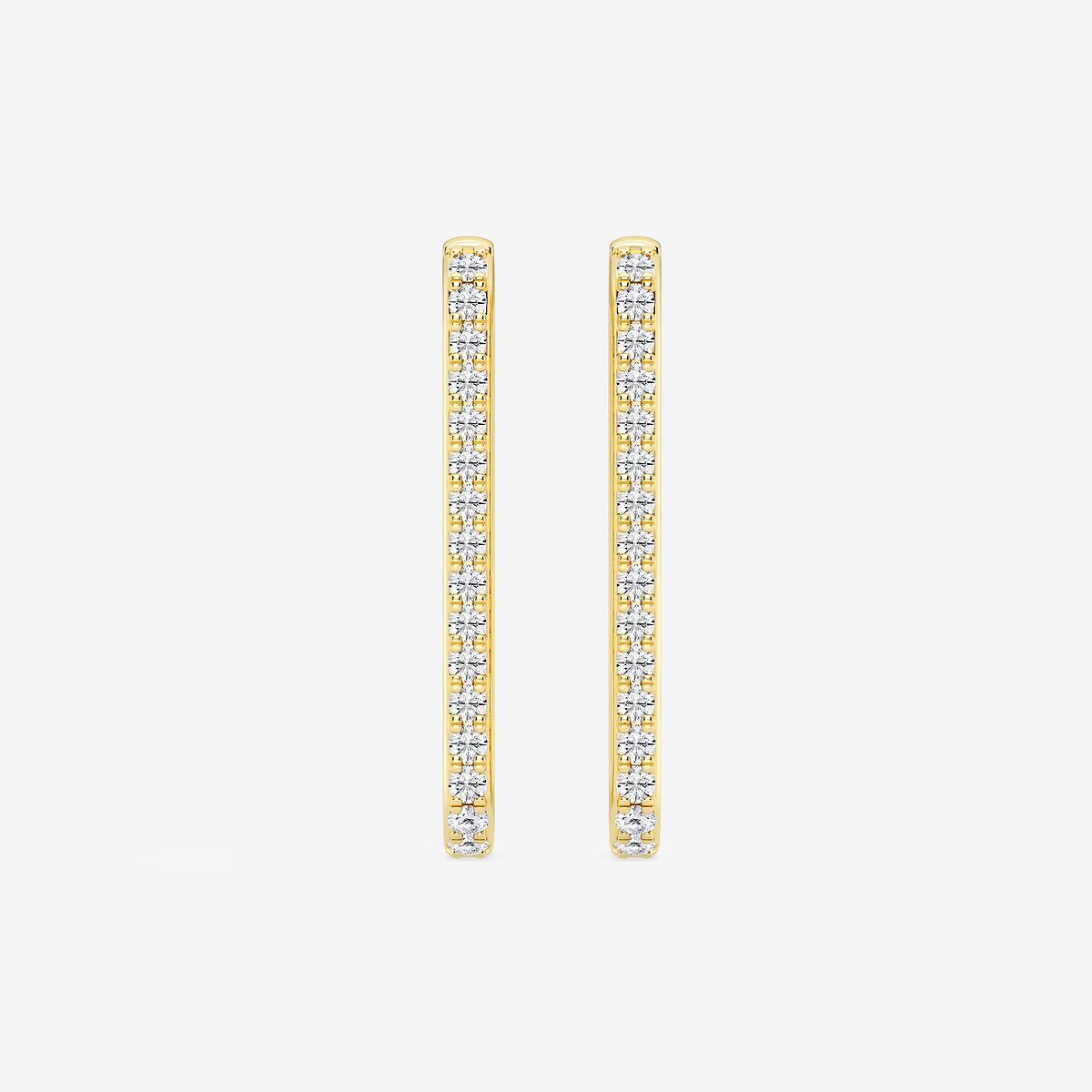 1/2 ctw Round Lab Grown Diamond Paper Clip Hoop Earrings