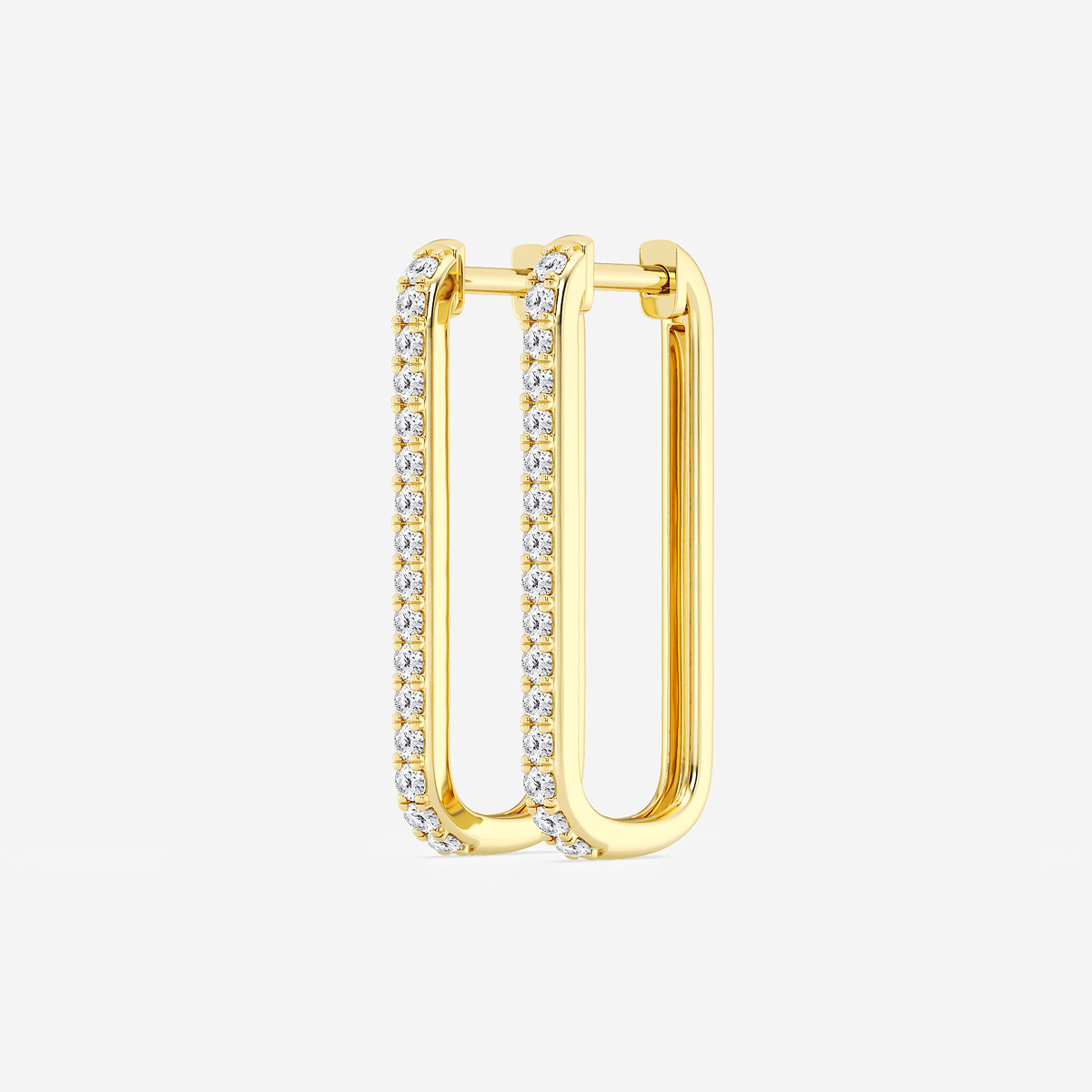 Additional Image 1 for  1/2 ctw Round Lab Grown Diamond Paper Clip Hoop Earrings