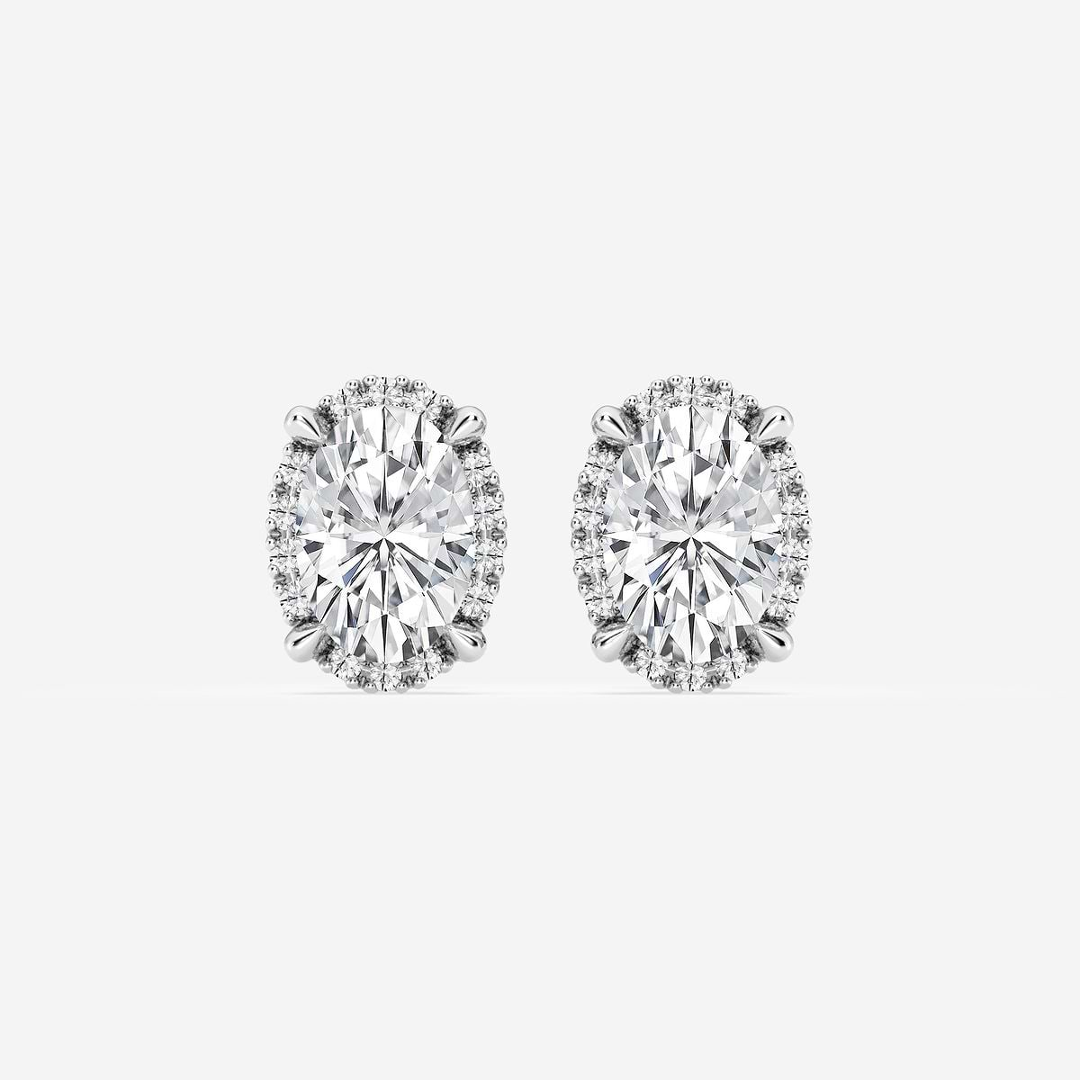 Badgley Mischka 2 1/3 ctw Oval Lab Grown Diamond Shadow Halo Stud Earrings