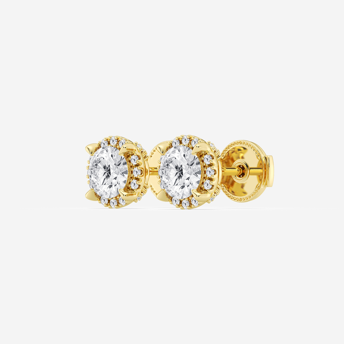 Additional Image 1 for  1 1/5 ctw Round Lab Grown Diamond Shadow Halo Stud Earrings