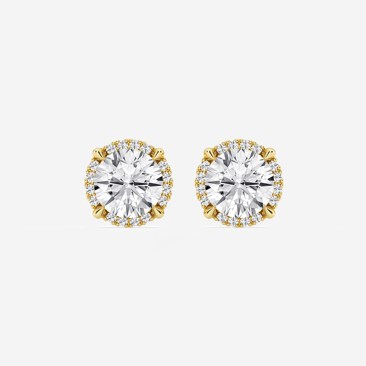 2 1/4 ctw Round Lab Grown Diamond Shadow Halo Stud Earrings