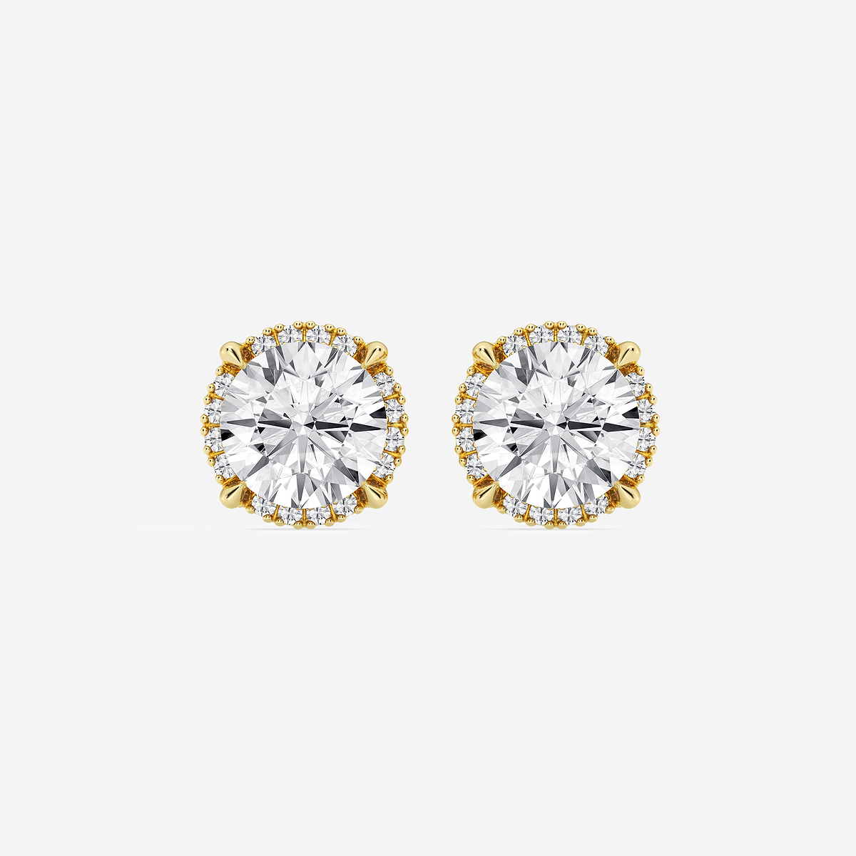 3 1/4 ctw Round Lab Grown Diamond Shadow Halo Stud Earrings