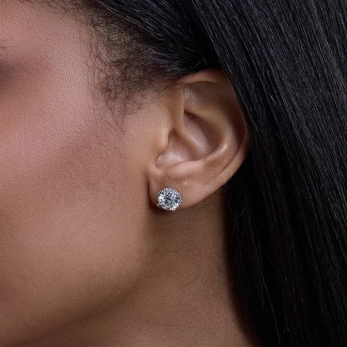 Badgley Mischka Shadow Halo Round Stud Earrings