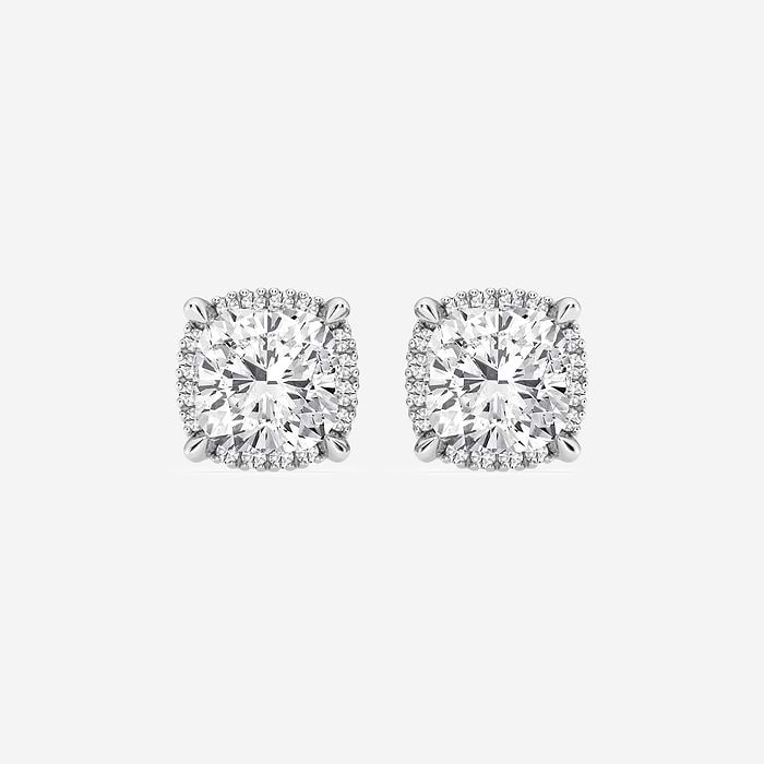 Shadow Halo Cushion Stud Earrings