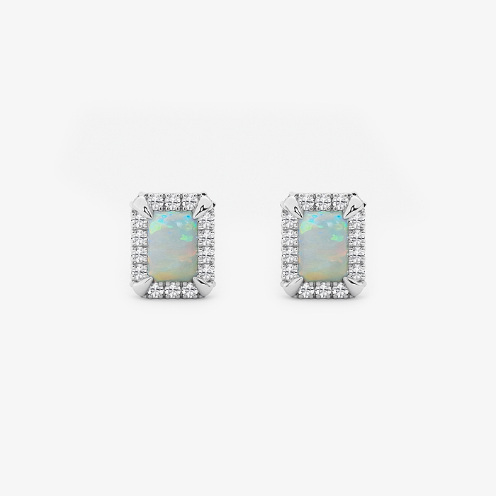 Opal Emerald Studs