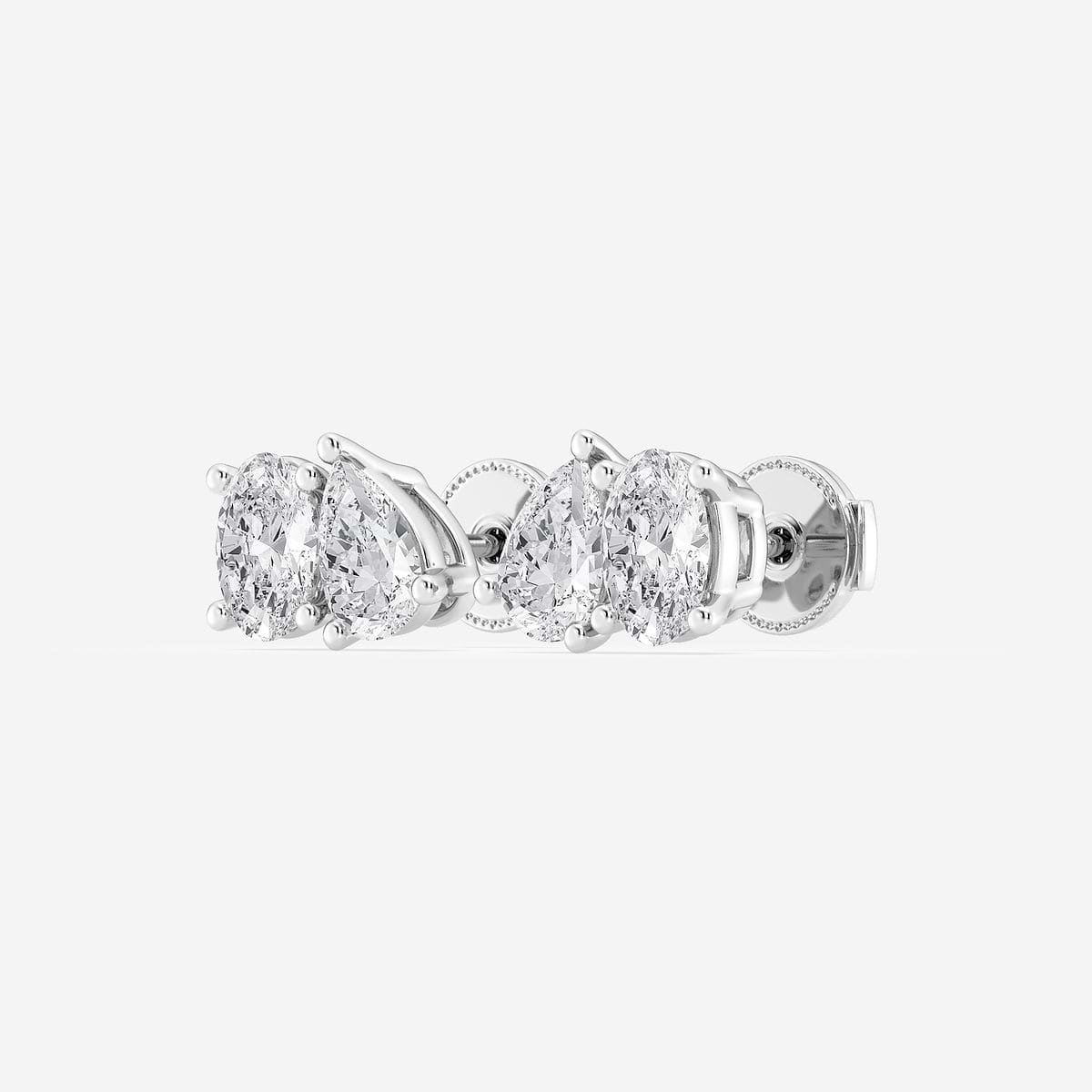 Additional Image 1 for  1 1/2 ctw Toi Et Moi Oval and Pear Stud Earrings