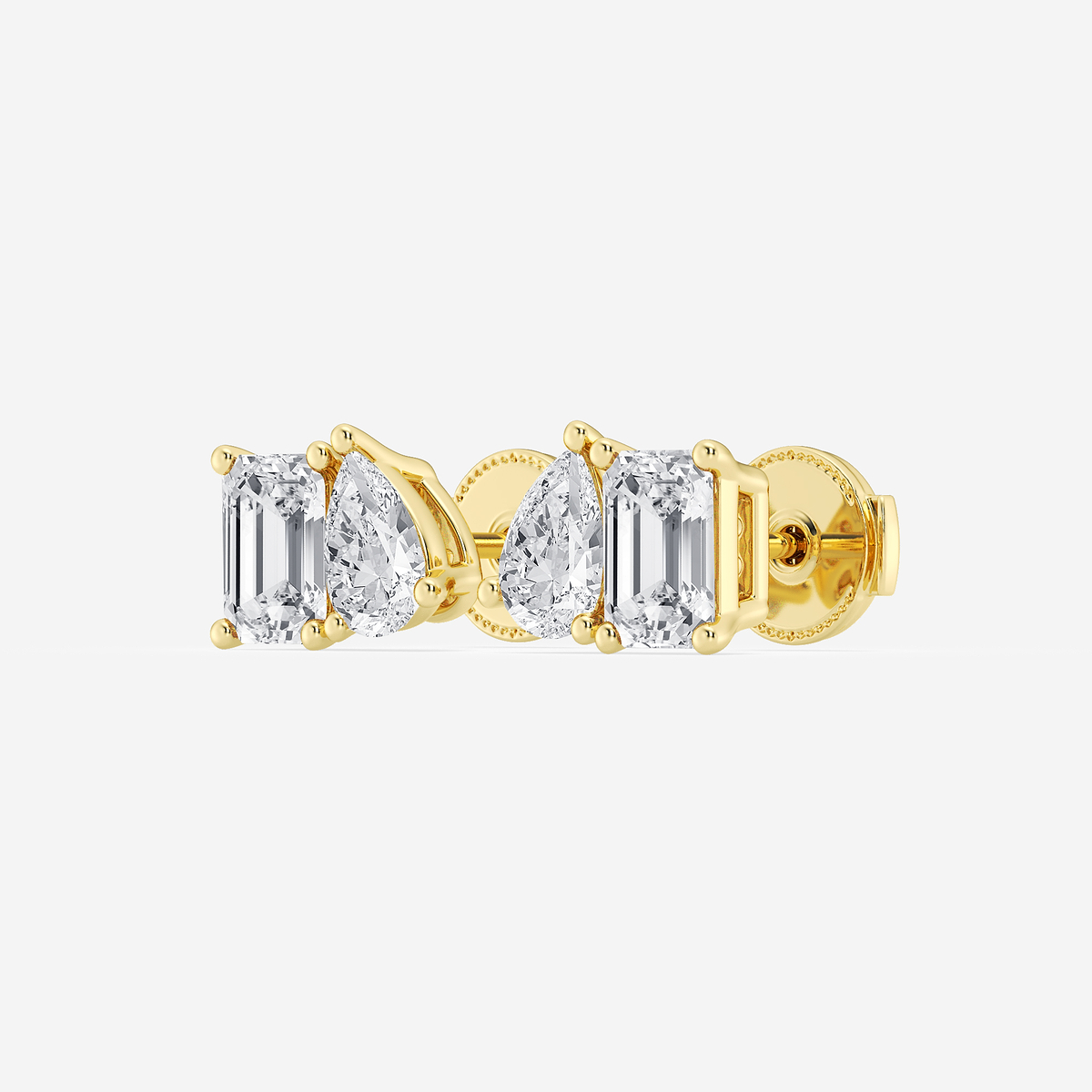 Additional Image 1 for  2 ctw Toi Et Moi Emerald and Pear Stud Earrings