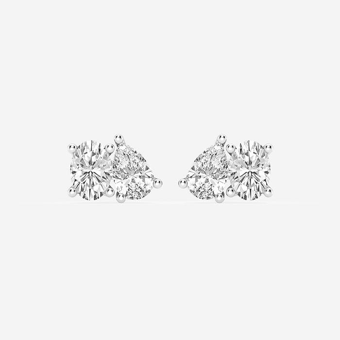 Toi Et Moi Oval and Pear Stud Earrings
