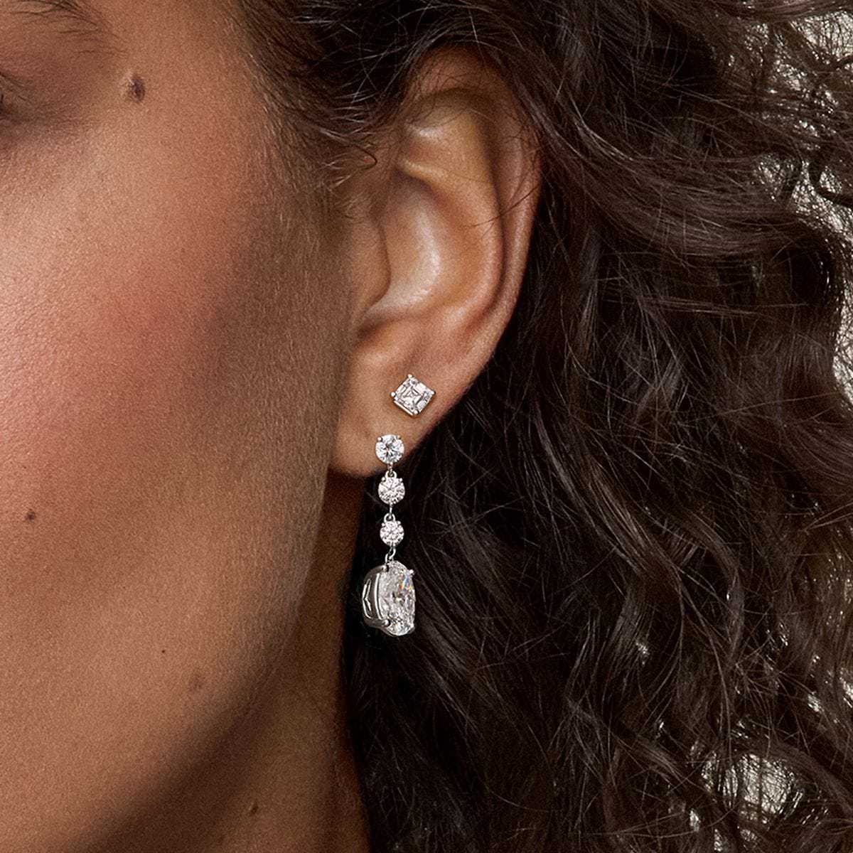 Badgley Mischka Near-Colorless 5 ctw Oval Lab Grown Diamond Drop Earrings