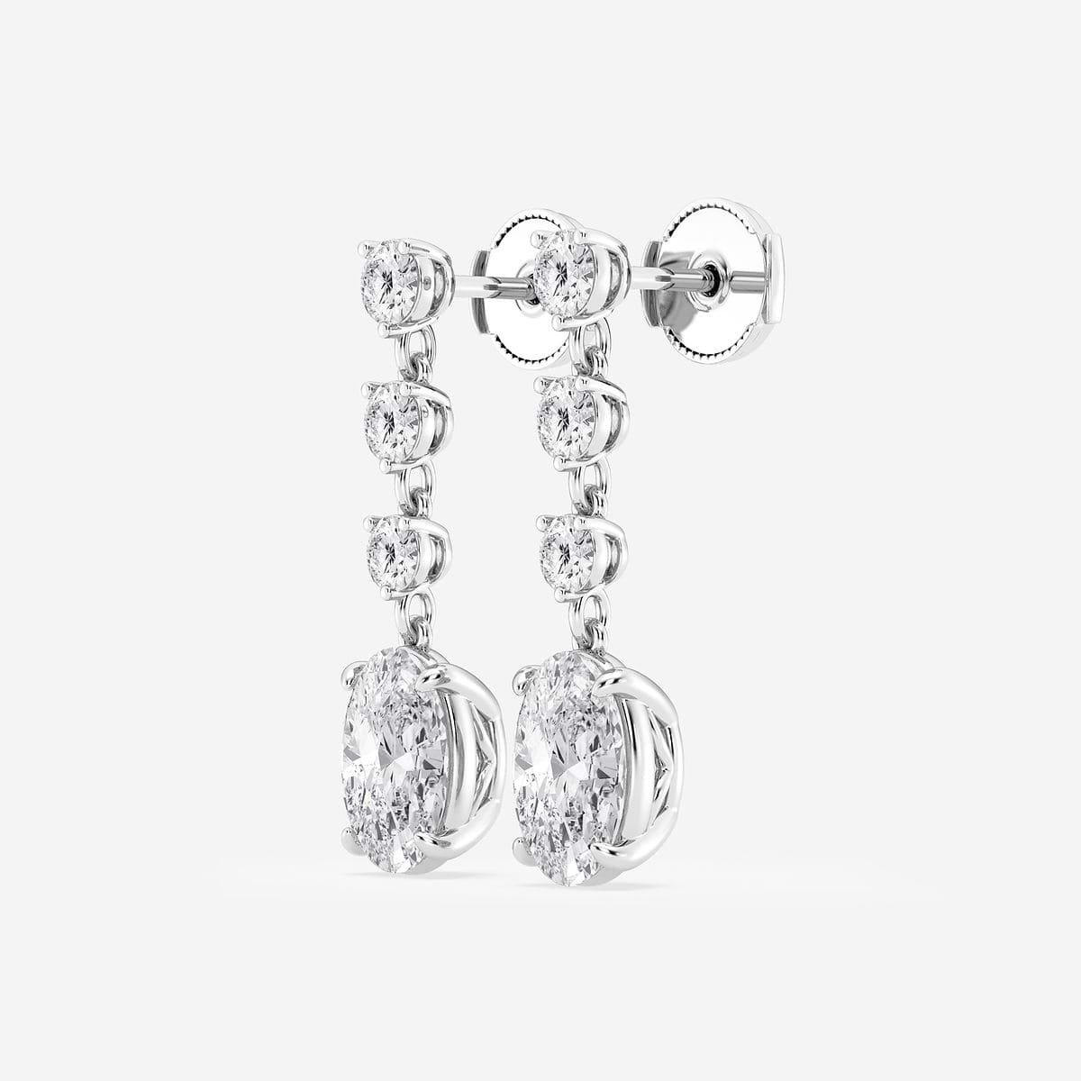 Additional Image 1 for  Badgley Mischka Near-Colorless 5 ctw Oval Lab Grown Diamond Drop Earrings