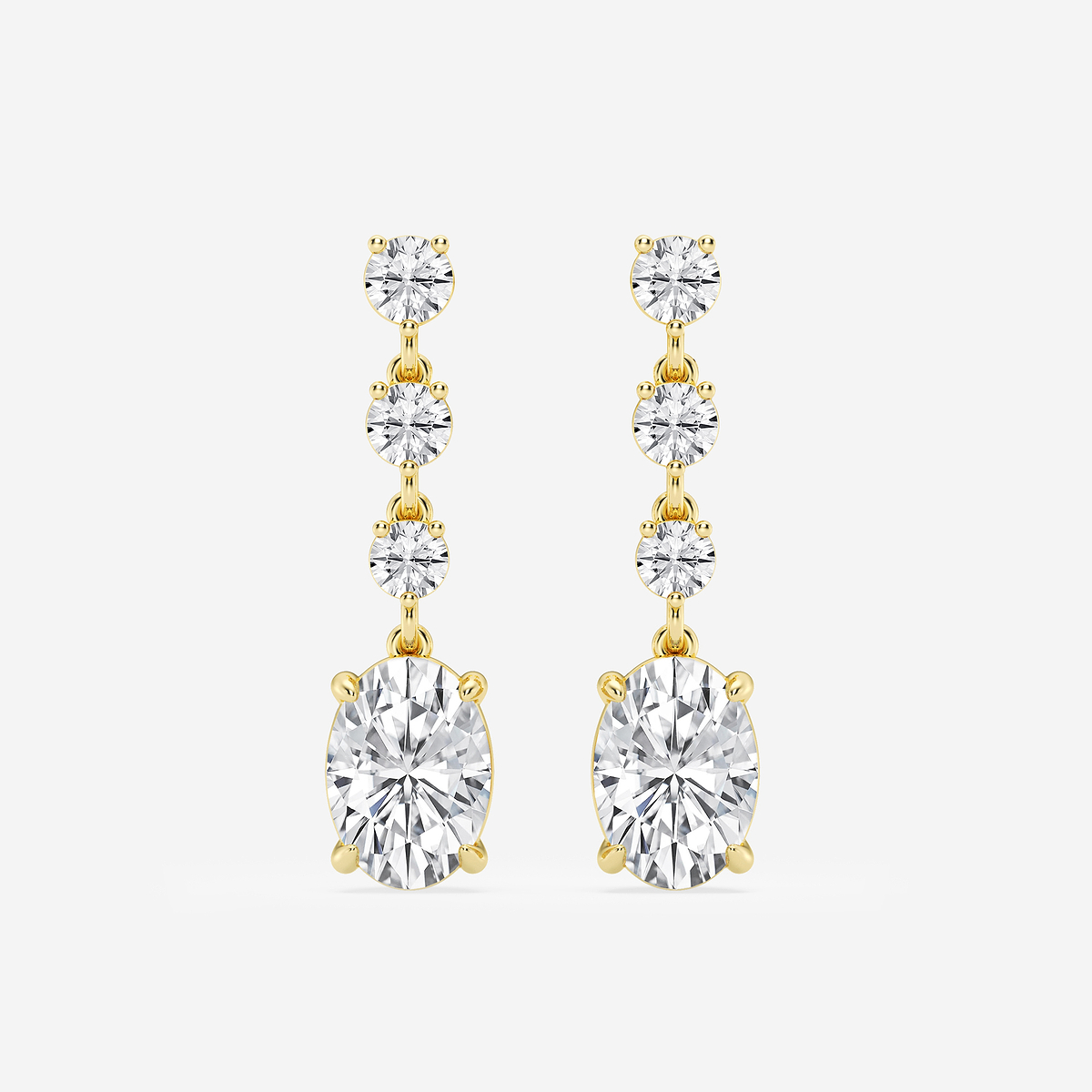 5 ctw Oval Lab Grown Diamond Drop Earrings