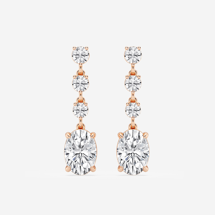Oval Drops - 5 ctw Oval Lab Grown Diamond Drop Earrings