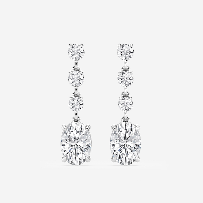 Oval Drops - 5 ctw Oval Lab Grown Diamond Drop Earrings