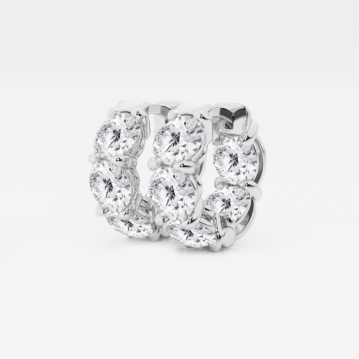 Additional Image 1 for  10 ctw Round Lab Grown Diamond Huggie Hoop Earrings