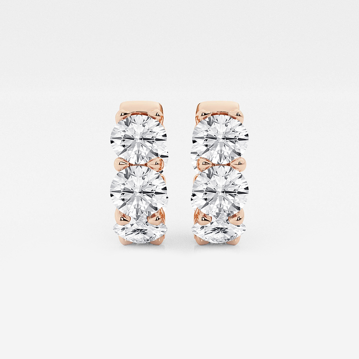 7 ctw Round Lab Grown Diamond Huggie Hoop Earrings
