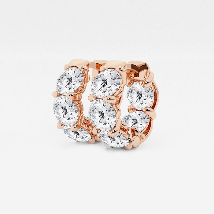 Huggie Hoops - 10 ctw Round Lab Grown Diamond Huggie Hoop Earrings