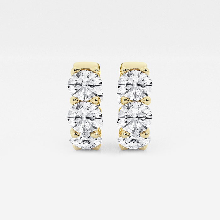 7 ctw Round Lab Grown Diamond Huggie Hoop Earrings