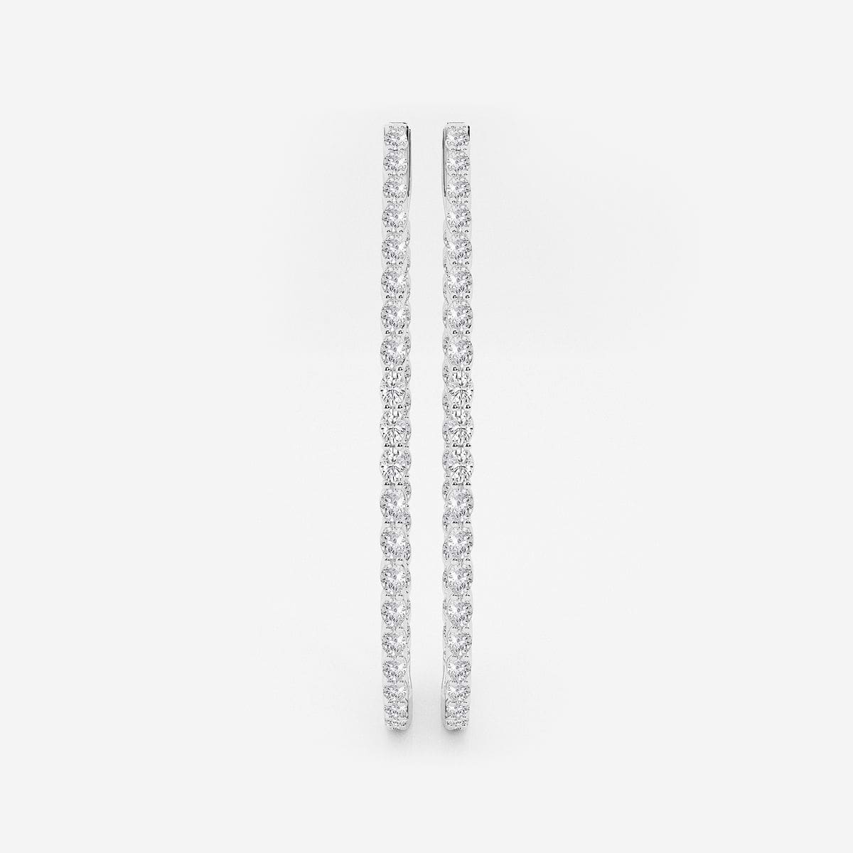 5 ctw Oval Lab Grown Diamond Inside Out Hoop Earrings 14K White Gold, F, VS2