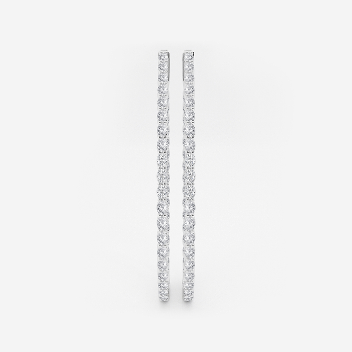 5 ctw Oval Lab Grown Diamond Inside Out Hoop Earrings - 5 ctw Oval Lab Grown Diamond Inside Out Hoop Earrings