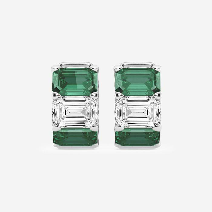 Emerald Huggie Emerald Hoop Earrings