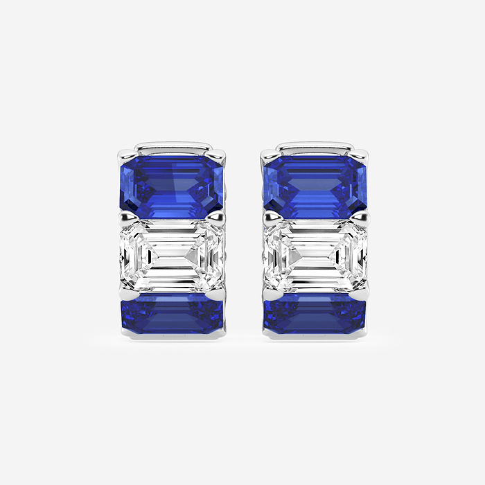 Sapphire Emerald Huggie