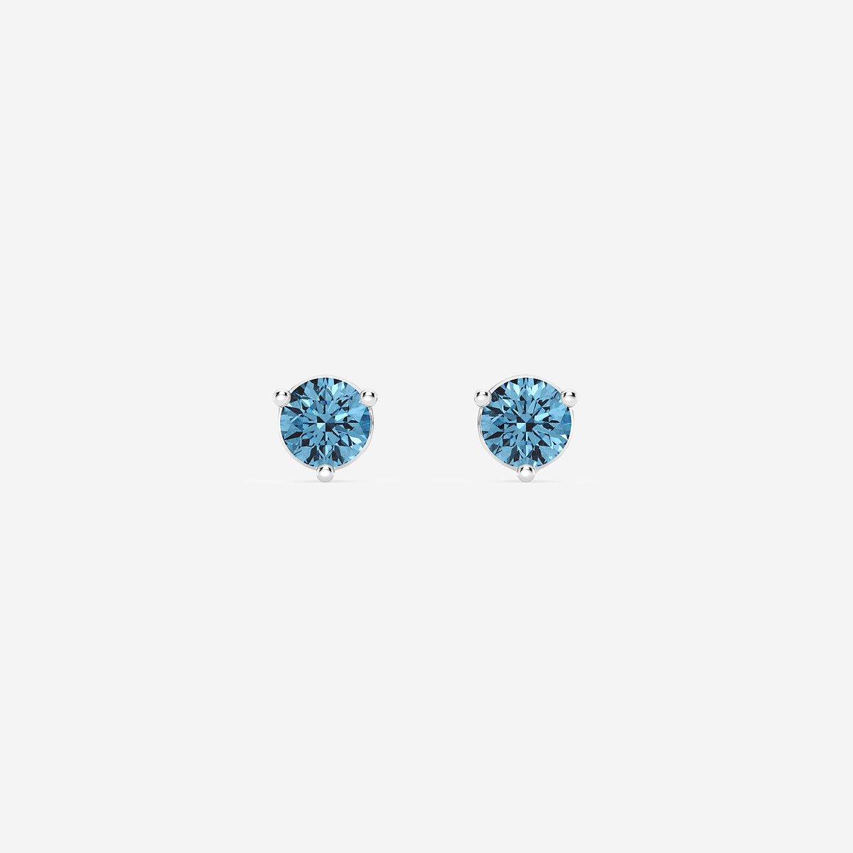 5.00 Ct Certified Blue Treated Diamond Stud Earrings – 925 Sterling Silver, VVS1, Fancy Vivid