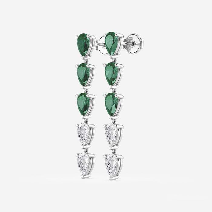 Emerald Pear Dangle Earrings