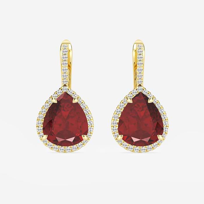Ruby Pear Fashion Earrings