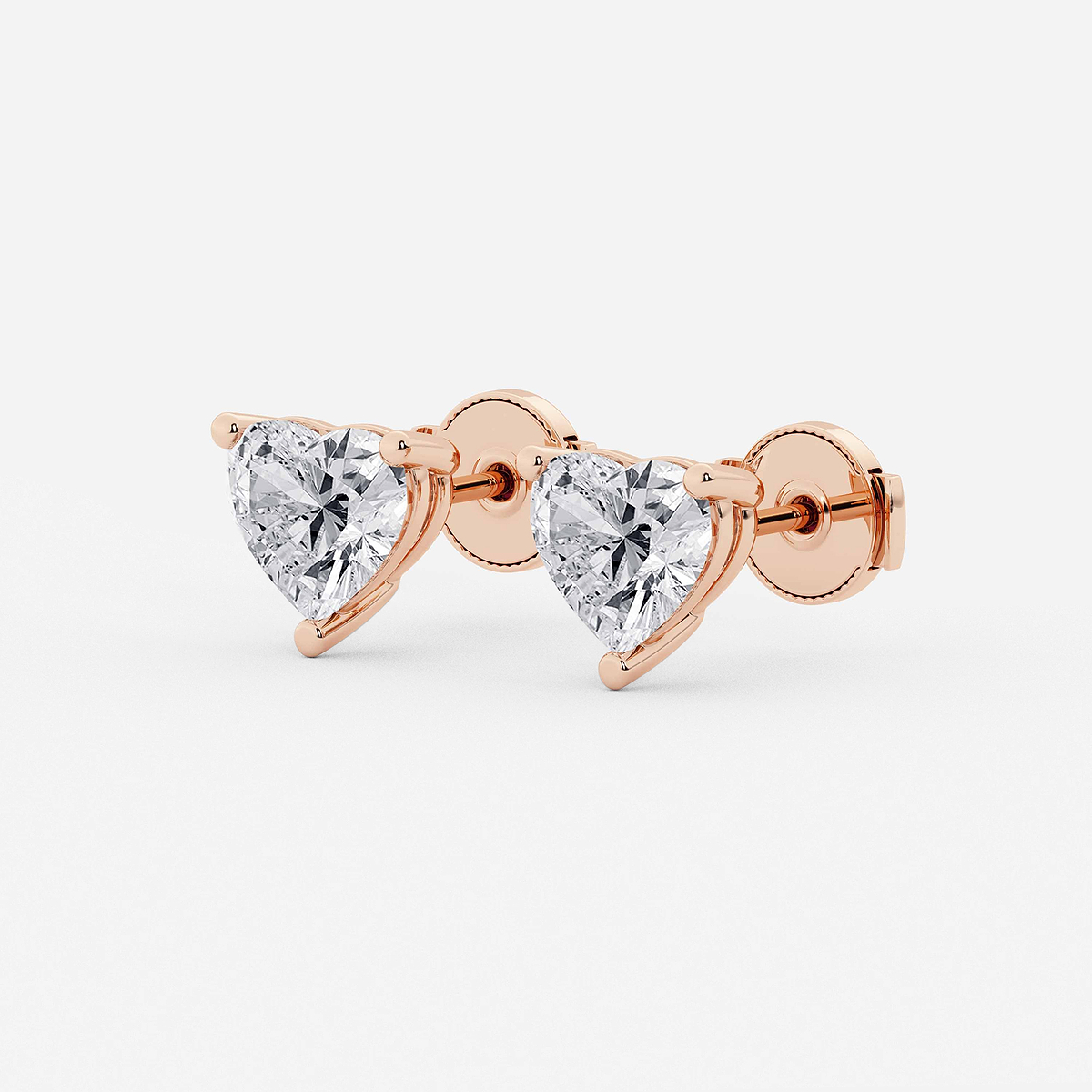 Additional Image 1 for  3 ctw Heart Lab Grown Diamond Stud Earrings