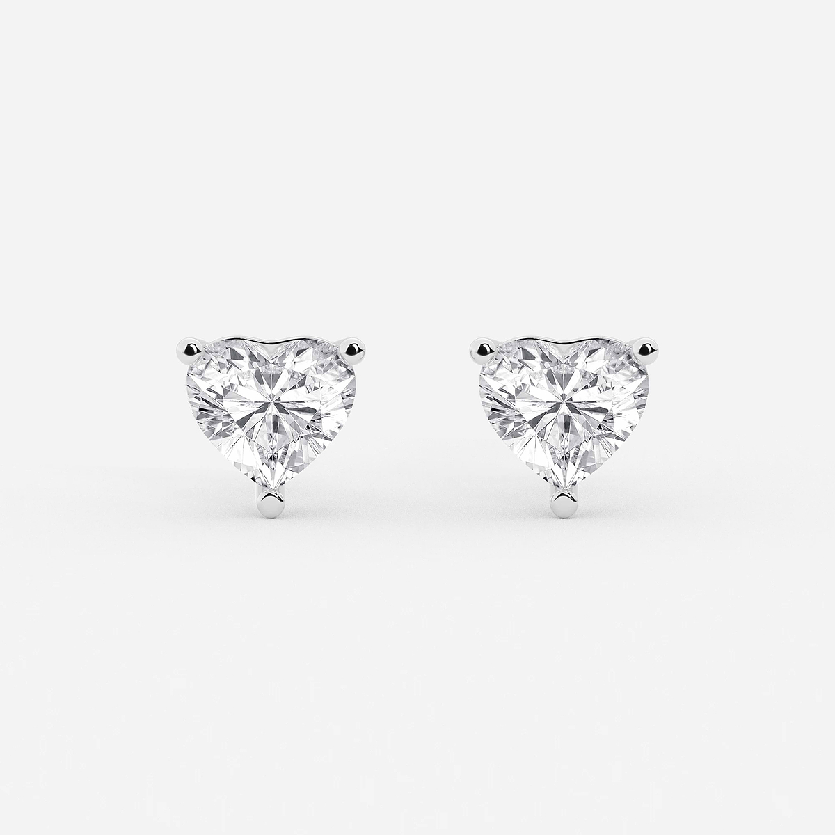 3 ctw Heart Lab Grown Diamond Stud Earrings 14K White Gold