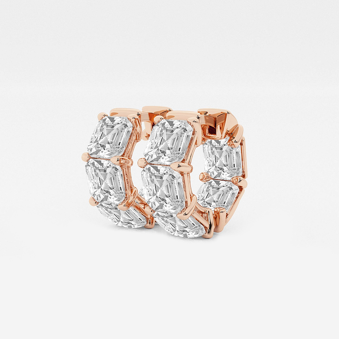 Huggie Asscher Hoops - 10 ctw Asscher Lab Grown Diamond Huggie Hoop Earrings