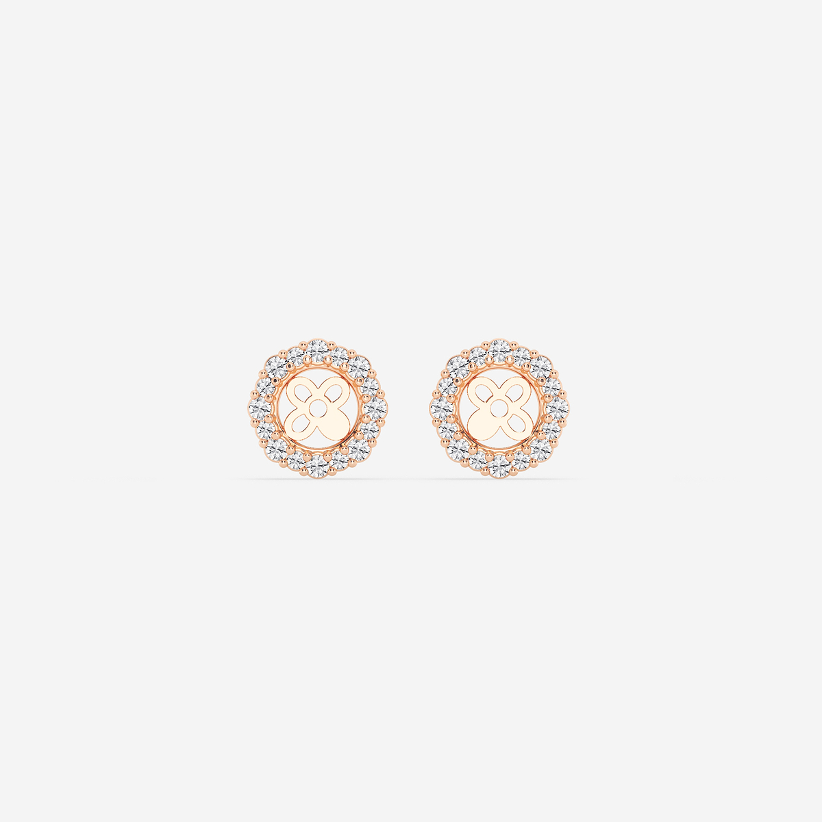 1/4 ctw Round Lab Grown Diamond Halo Earring Jackets