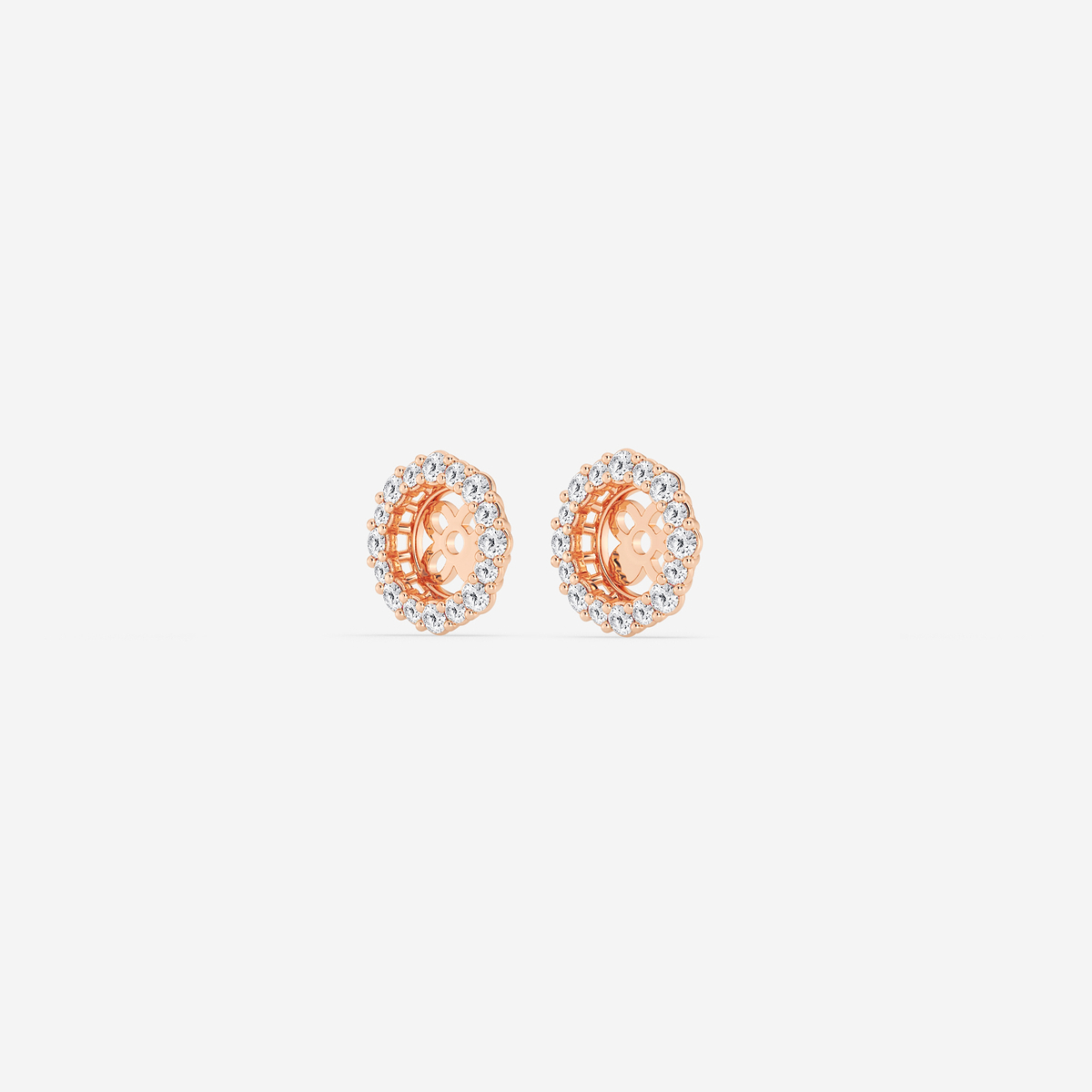 Additional Image 1 for  1/4 ctw Round Lab Grown Diamond Halo Earring Jackets