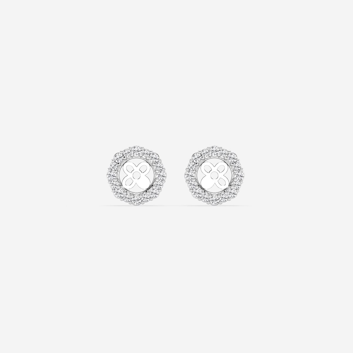 1/4 ctw Round Lab Grown Diamond Halo Earring Jackets
