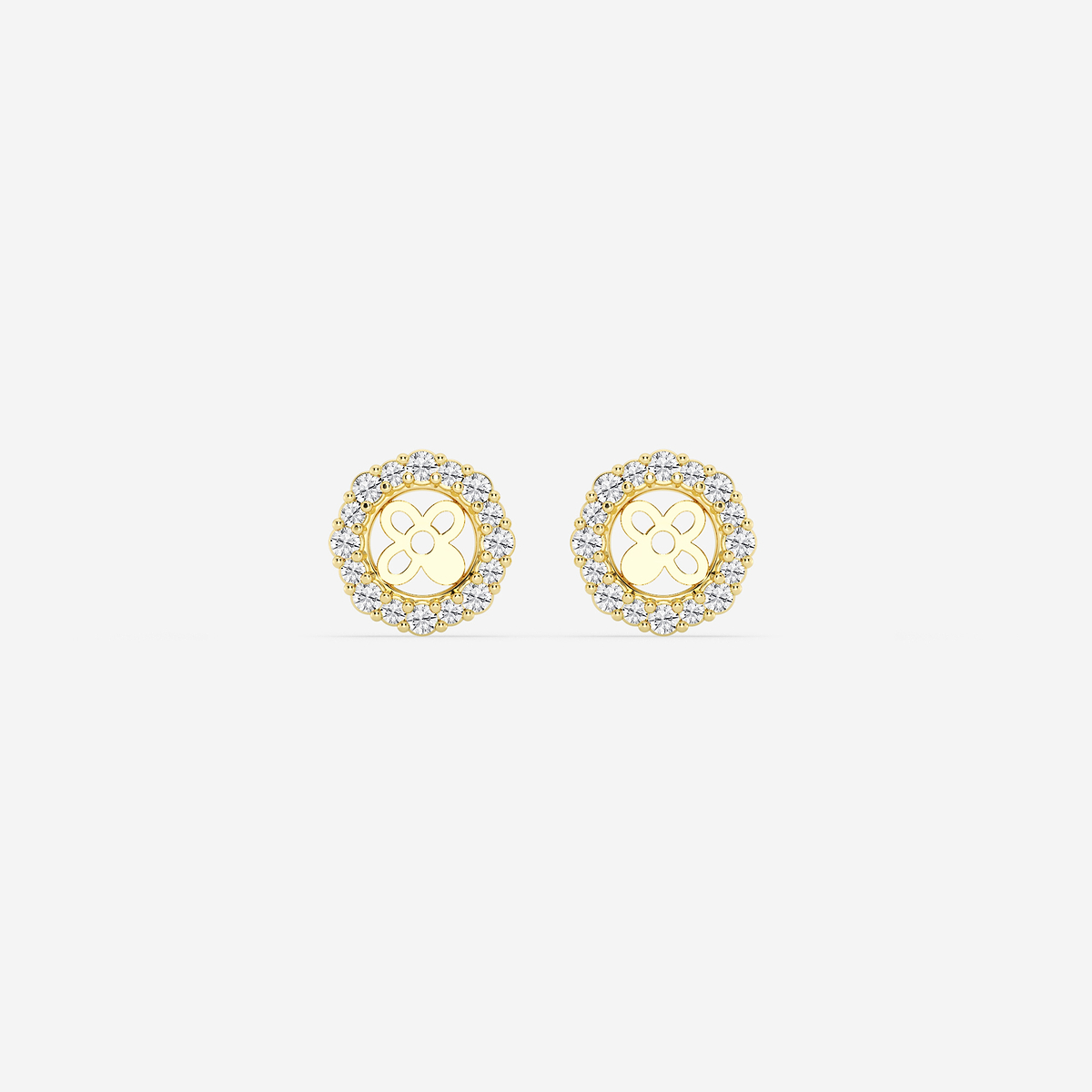 1/4 ctw Round Lab Grown Diamond Halo Earring Jackets