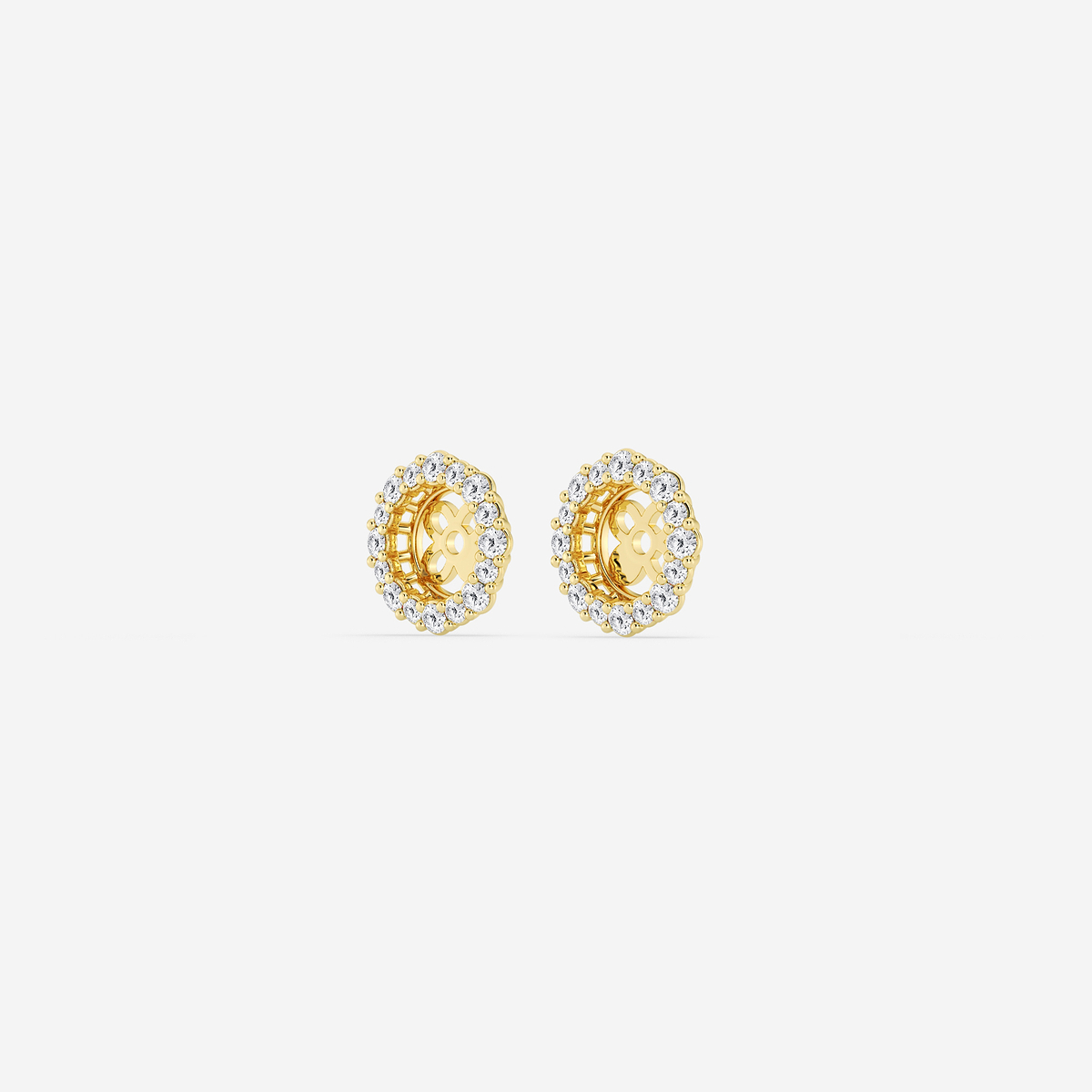 Additional Image 1 for  1/4 ctw Round Lab Grown Diamond Halo Earring Jackets