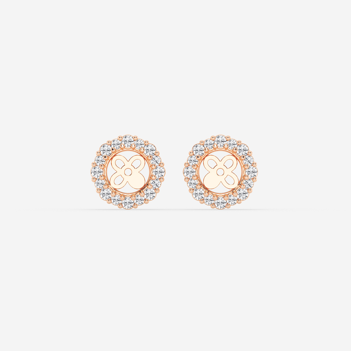 1/2 ctw Round Lab Grown Diamond Halo Earring Jackets