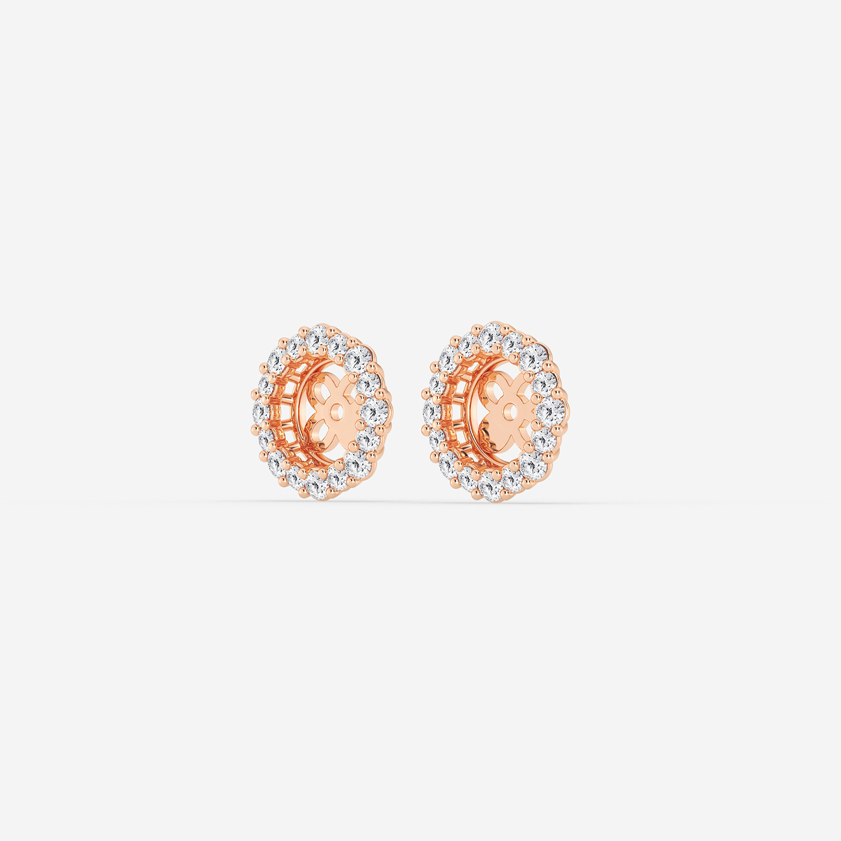 Additional Image 1 for  1/2 ctw Round Lab Grown Diamond Halo Earring Jackets