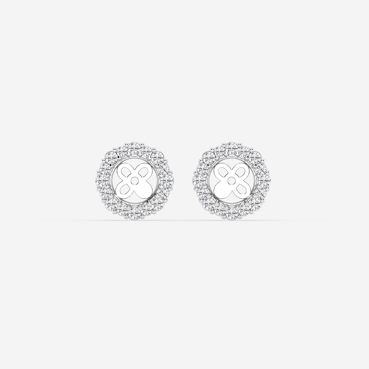 1/2 ctw Round Lab Grown Diamond Halo Earring Jackets