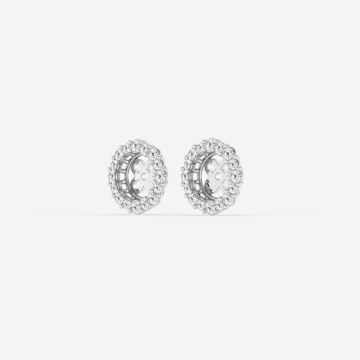 Additional Image 1 for  1/2 ctw Round Lab Grown Diamond Halo Earring Jackets