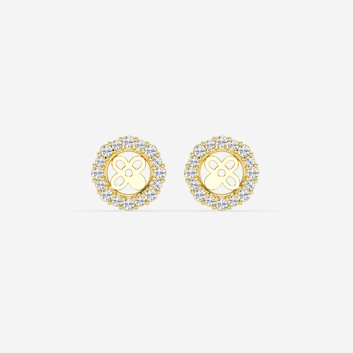 1/2 ctw Round Lab Grown Diamond Halo Earring Jackets