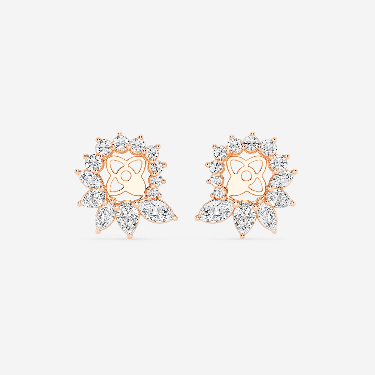 2 ctw Marquise and Pear Lab Grown Diamond Halo Earring Jackets