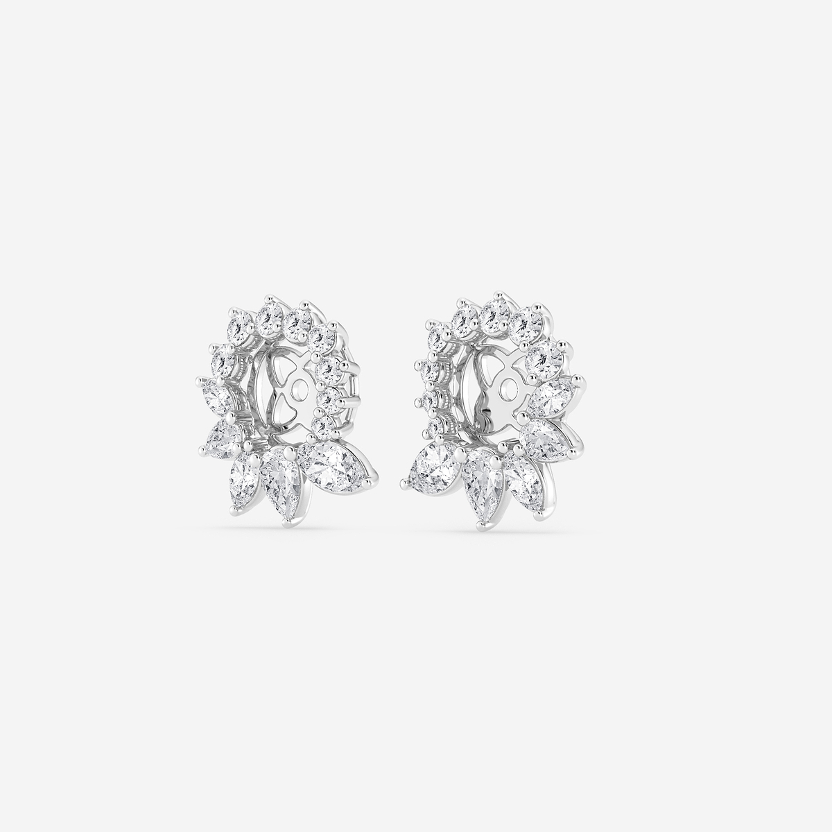 Additional Image 1 for  2 ctw Marquise and Pear Lab Grown Diamond Halo Earring Jackets