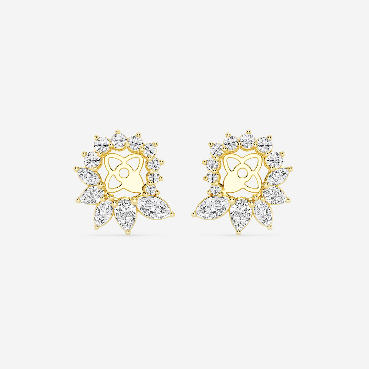 2 ctw Marquise and Pear Lab Grown Diamond Halo Earring Jackets