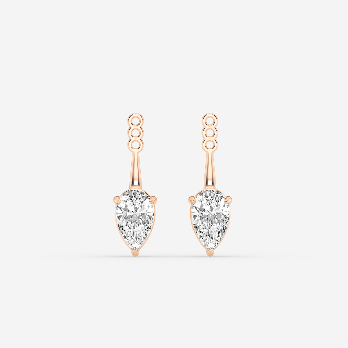 2 ctw Pear Lab Grown Diamond Drop Earring Jackets