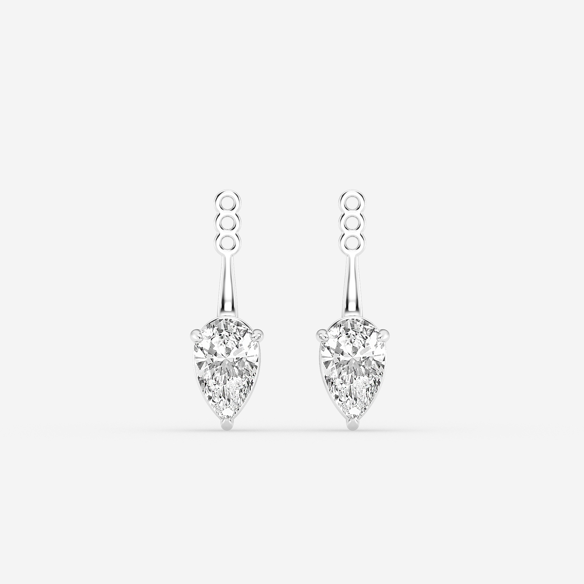 2 ctw Pear Lab Grown Diamond Drop Earring Jackets