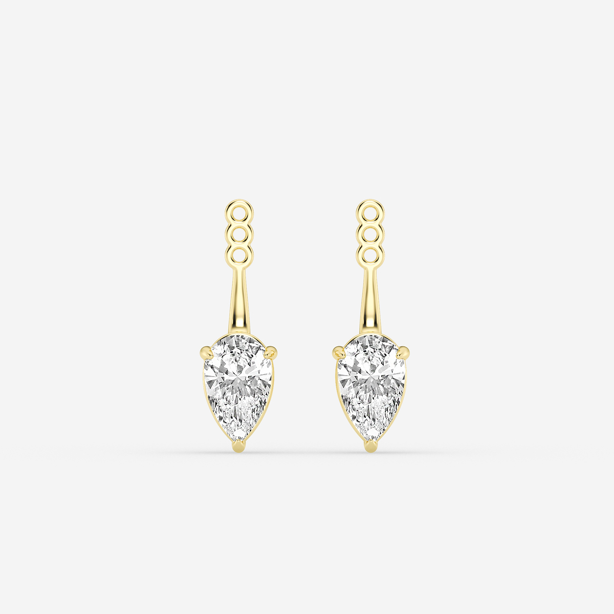 2 ctw Pear Lab Grown Diamond Drop Earring Jackets