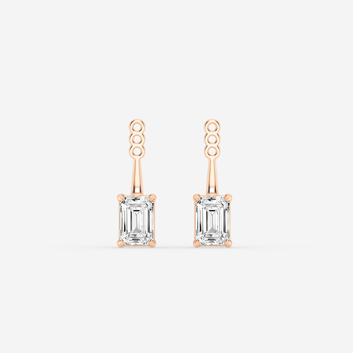 2 ctw Emerald Lab Grown Diamond Drop Earring Jackets