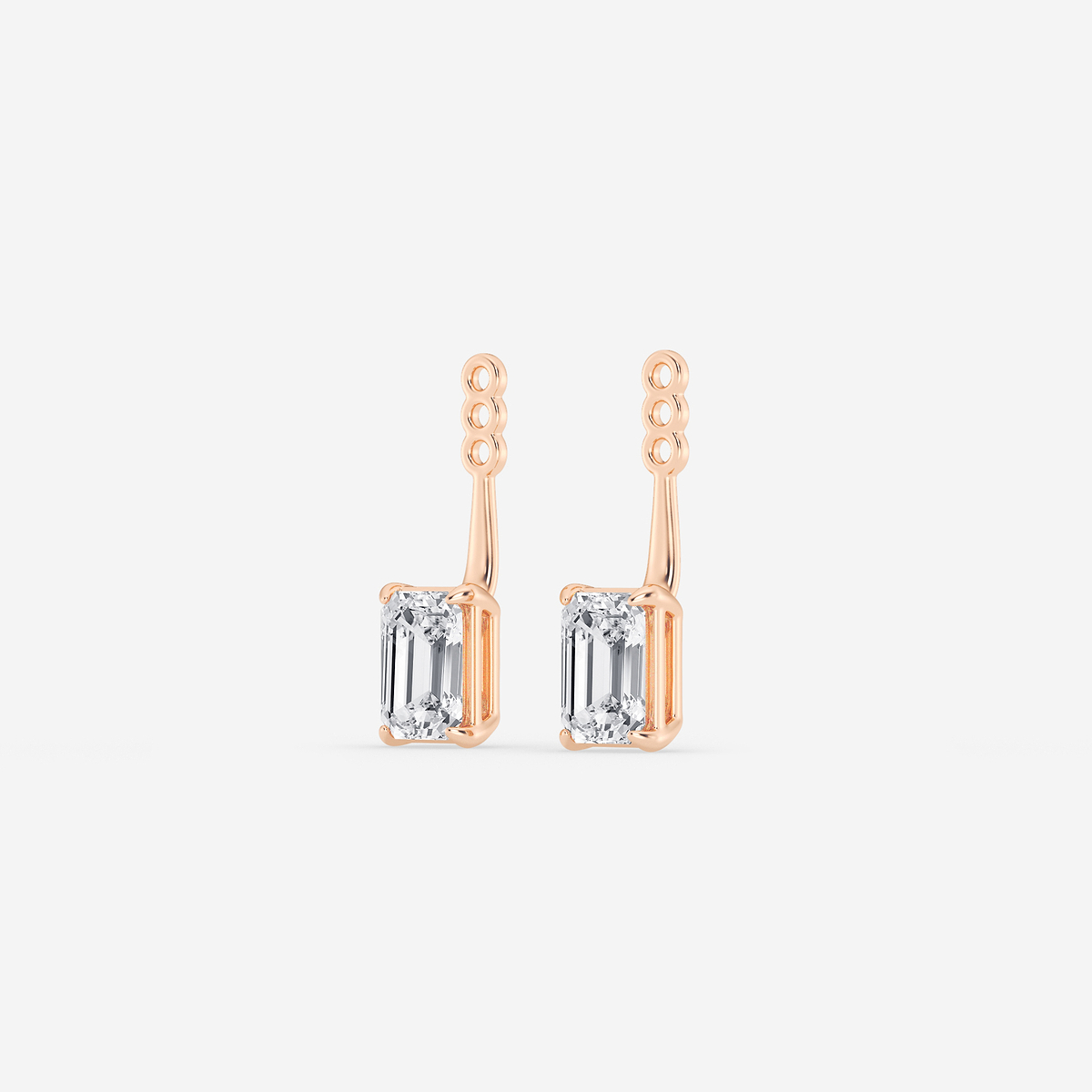 Additional Image 1 for  2 ctw Emerald Lab Grown Diamond Drop Earring Jackets
